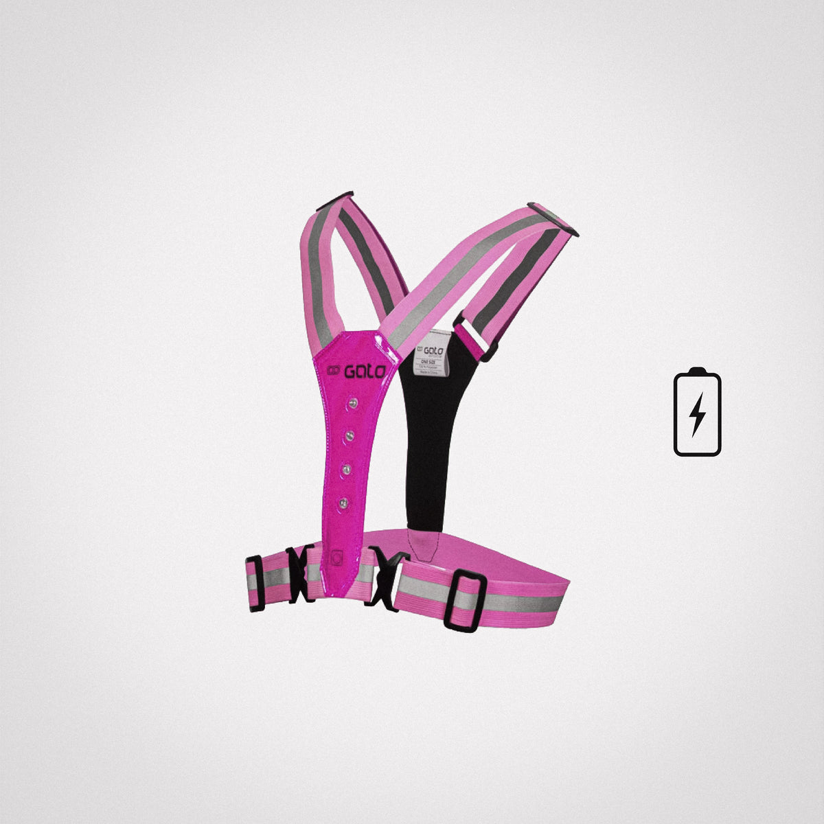 LED USB-laetav helkurvest Sport / Roosa